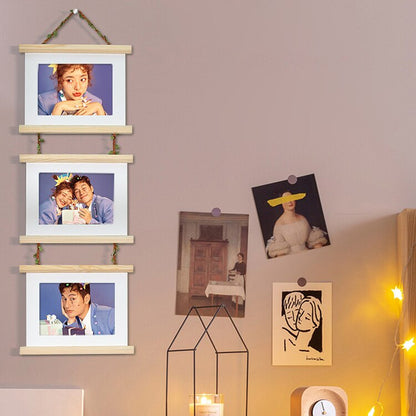 3 Connected Hanging Wooden Photo Frames by HitMyNeed