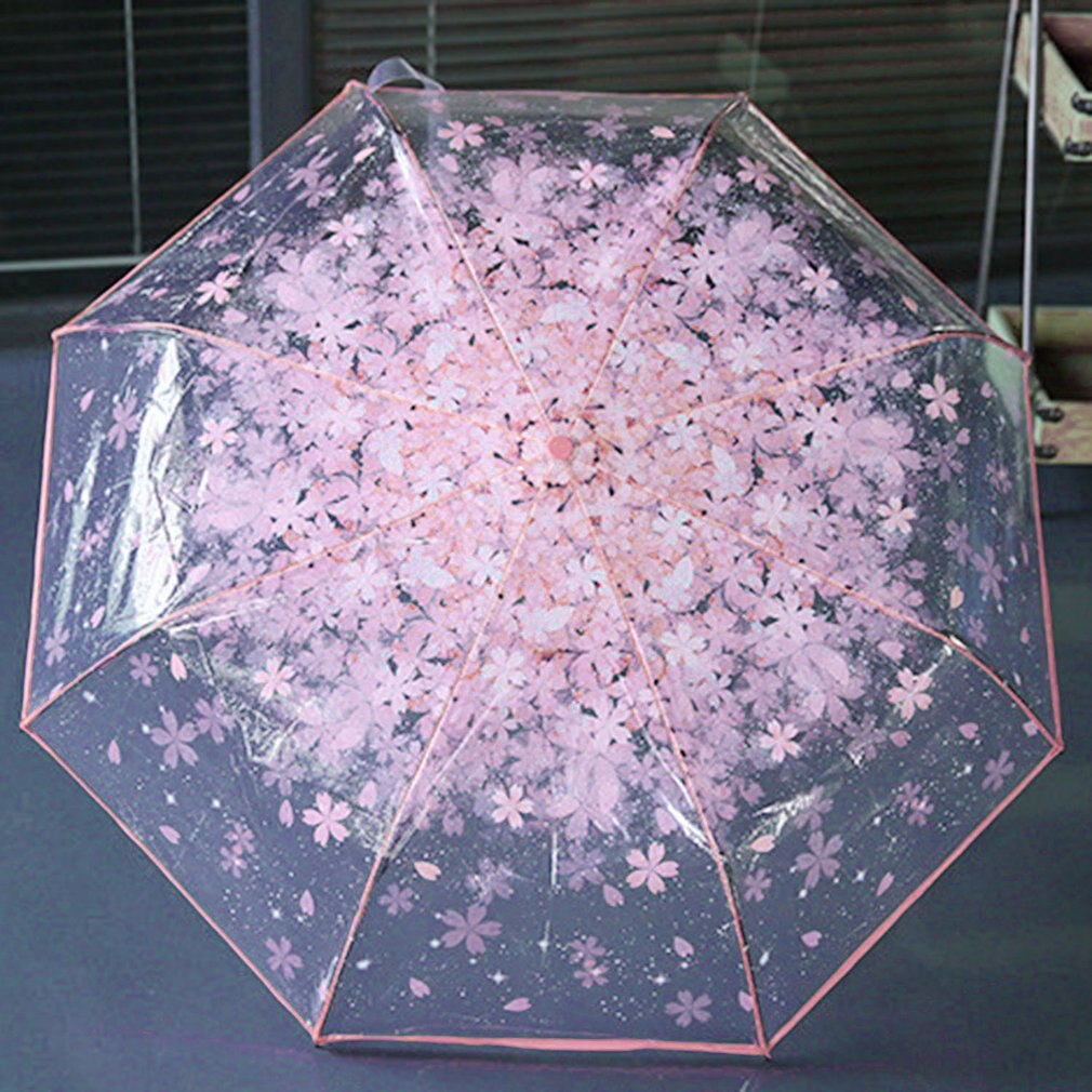 3 Fold Cherry Blossom Umbrella, Wind-Resistant Compact by HitMyNeed