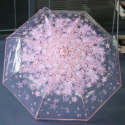 3 Fold Cherry Blossom Umbrella, Wind-Resistant Compact by HitMyNeed
