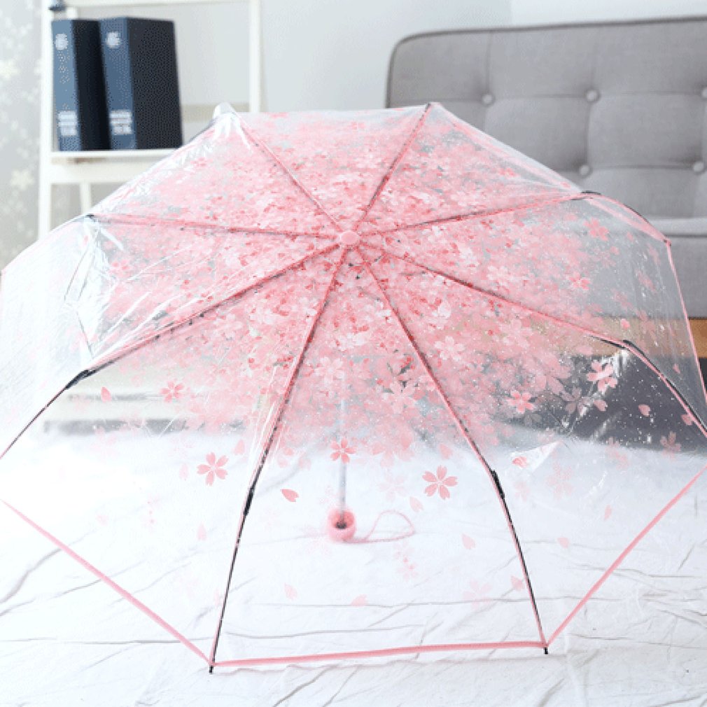 3 Fold Cherry Blossom Umbrella, Wind-Resistant Compact by HitMyNeed