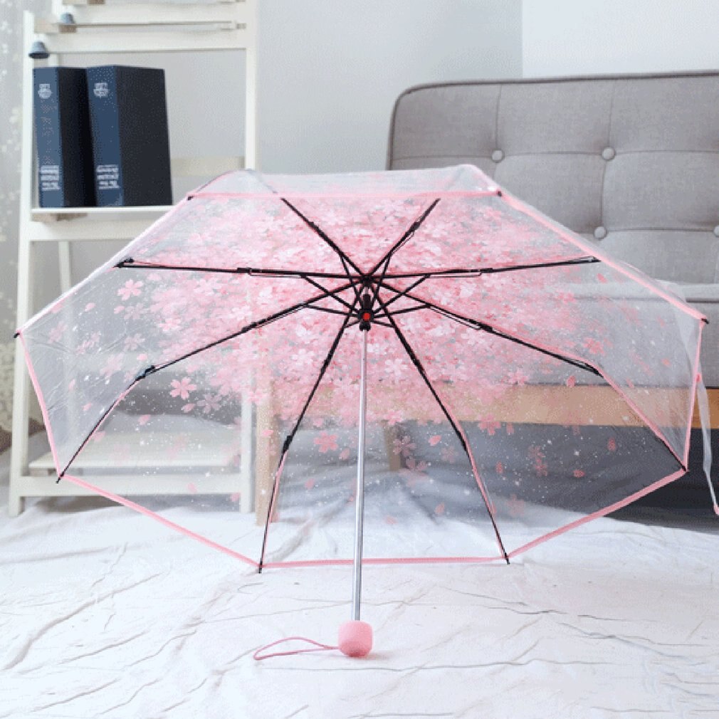 3 Fold Cherry Blossom Umbrella, Wind-Resistant Compact by HitMyNeed