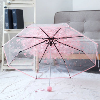 3 Fold Cherry Blossom Umbrella, Wind-Resistant Compact by HitMyNeed