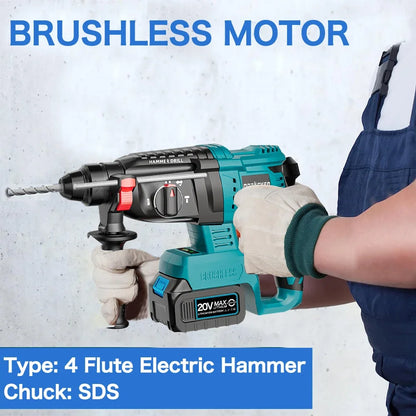 3-in-1 21V Brushless Cordless Impact Hammer Drill by HitMyNeed