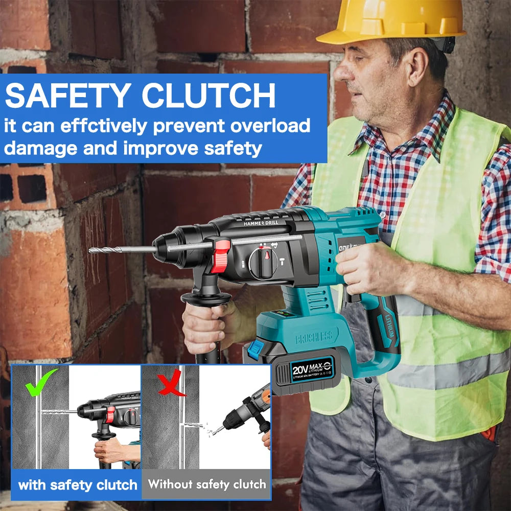 3-in-1 21V Brushless Cordless Impact Hammer Drill by HitMyNeed
