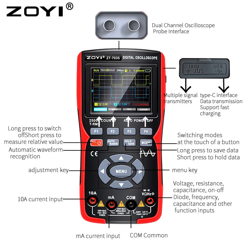 3-in-1 50MHz Digital Multimeter & Oscilloscope by HitMyNeed