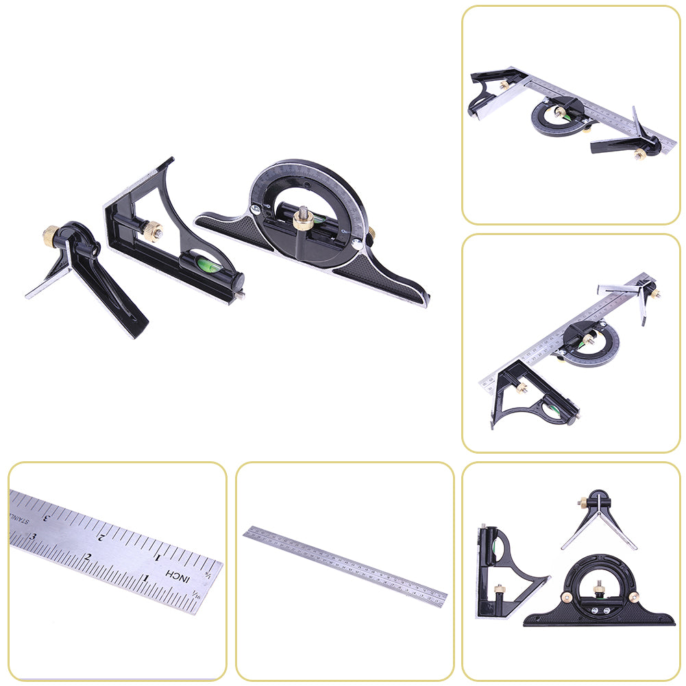 3-in-1 Adjustable Combination Ruler, Square & Protractor by HitMyNeed