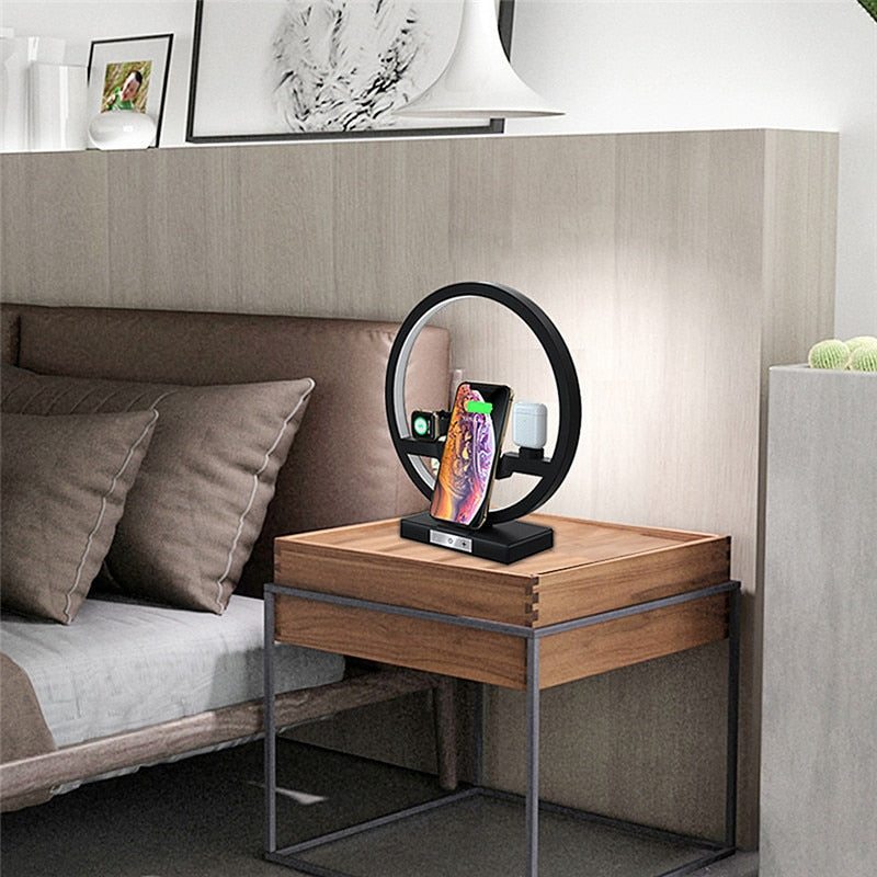 3-in-1 Apple Wireless Charger with Dimmable Night Lamp by HitMyNeed