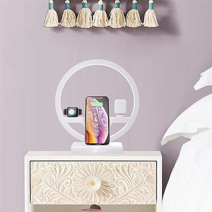 3-in-1 Apple Wireless Charger with Dimmable Night Lamp by HitMyNeed