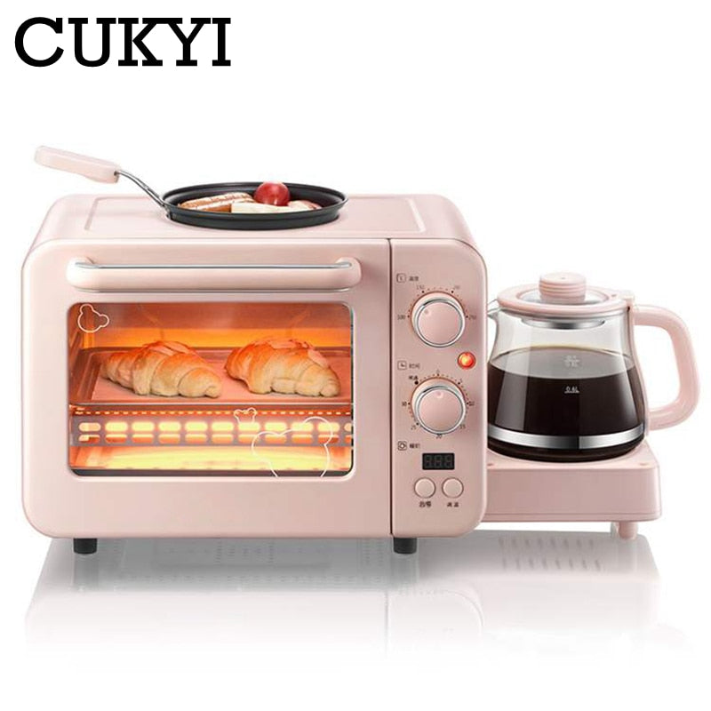 3-in-1 Breakfast Station with Fry Pan, Toaster Oven & Warmer by HitMyNeed