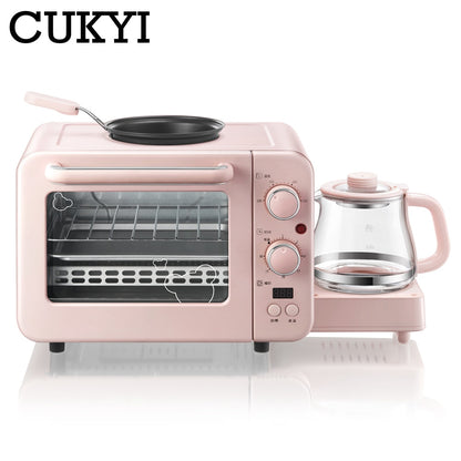 3-in-1 Breakfast Station with Fry Pan, Toaster Oven & Warmer by HitMyNeed