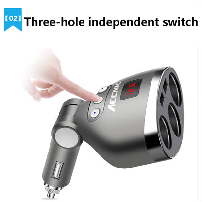 3-in-1 Car Cigarette Lighter Splitter with USB Charging by HitMyNeed