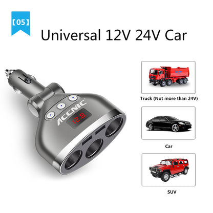 3-in-1 Car Cigarette Lighter Splitter with USB Charging by HitMyNeed
