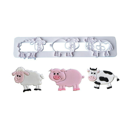 3-in-1 Farm Animal Cookie Cutter Set by HitMyNeed