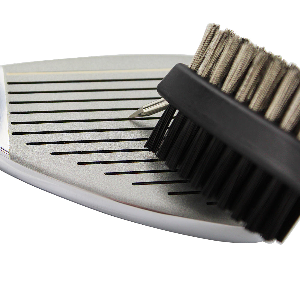 3-in-1 Golf Club Cleaning Brush & Groove Cleaner with Retractable Zip-Line by HitMyNeed