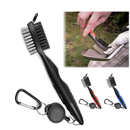 3-in-1 Golf Club Cleaning Brush & Groove Cleaner with Retractable Zip-Line by HitMyNeed