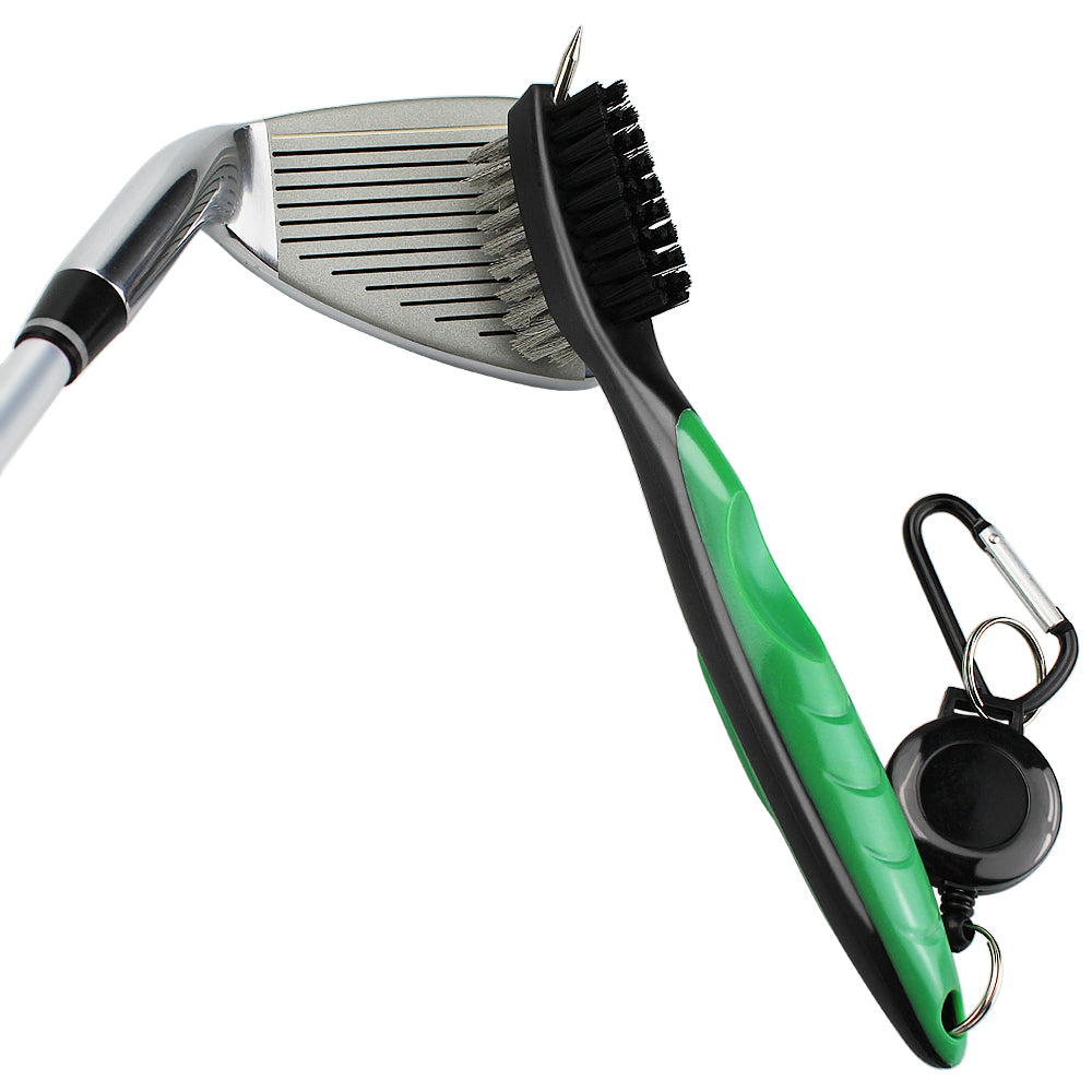 3-in-1 Golf Club Cleaning Brush & Groove Cleaner with Retractable Zip-Line by HitMyNeed