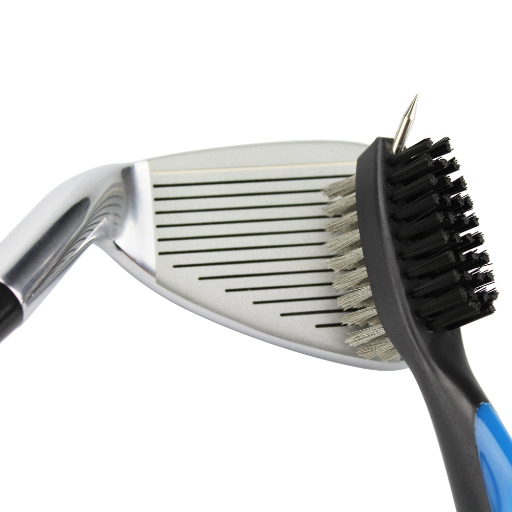 3-in-1 Golf Club Cleaning Brush & Groove Cleaner with Retractable Zip-Line by HitMyNeed