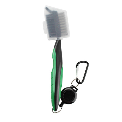 3-in-1 Golf Club Cleaning Brush & Groove Cleaner with Retractable Zip-Line brush-w-lid-green by HitMyNeed