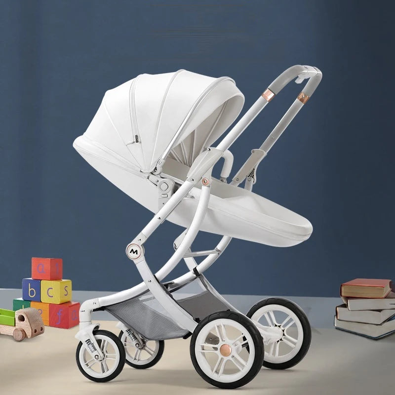 3-in-1 Leather Baby Stroller with Car Seat by HitMyNeed