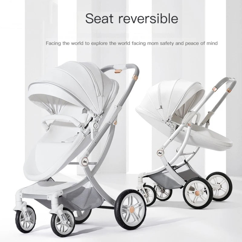 3-in-1 Leather Baby Stroller with Car Seat by HitMyNeed