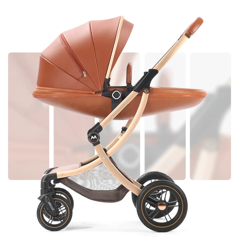 3-in-1 Leather Baby Stroller with Car Seat by HitMyNeed