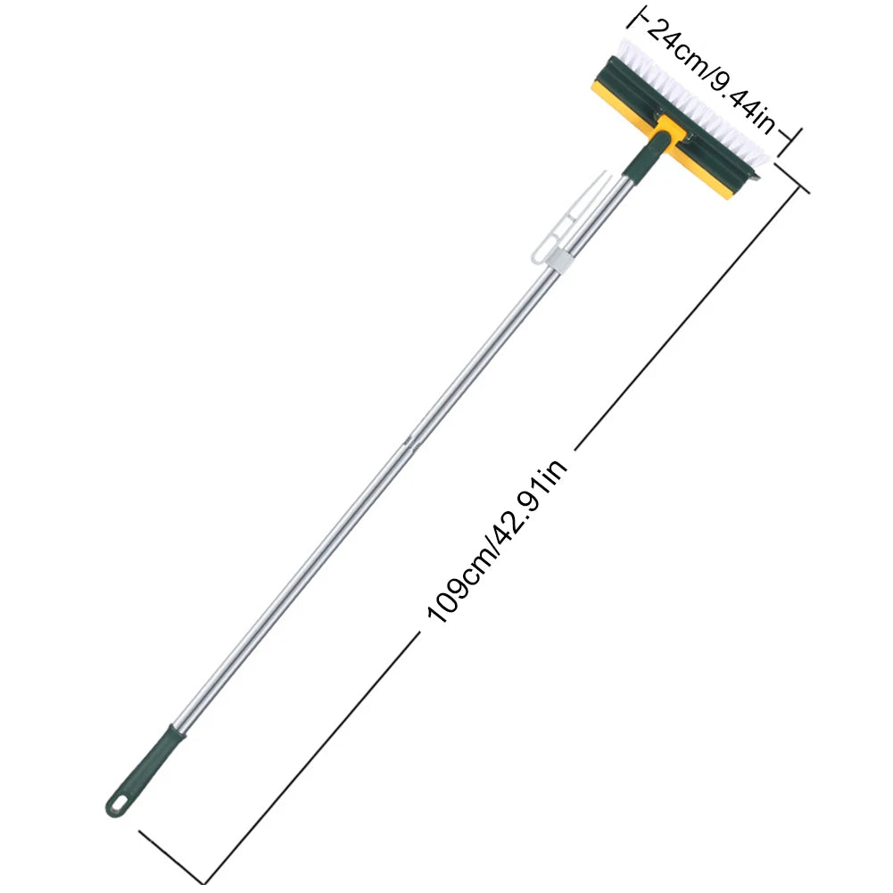 3-in-1 Long Handle Floor Scrub Brush with Squeegee by HitMyNeed