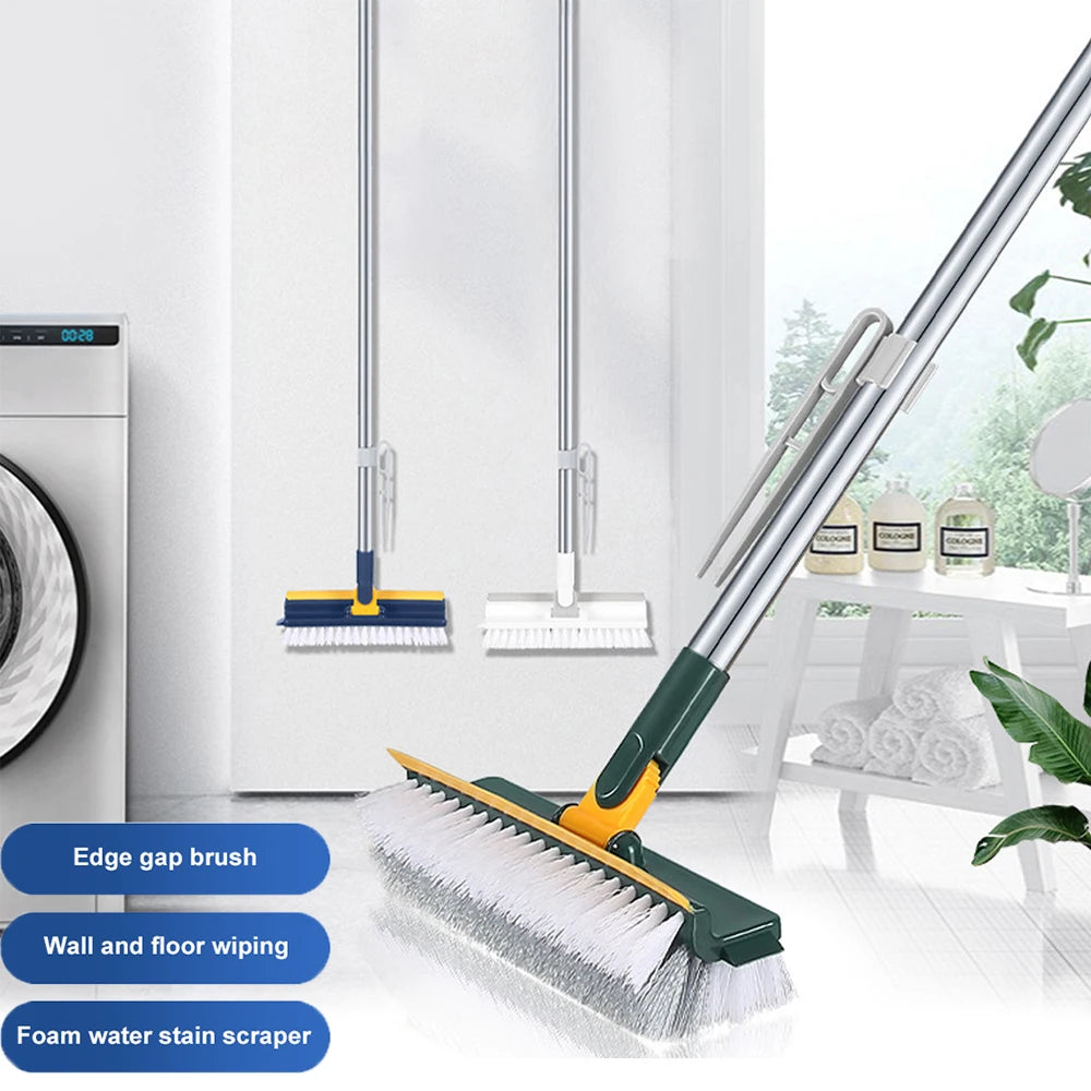 3-in-1 Long Handle Floor Scrub Brush with Squeegee by HitMyNeed