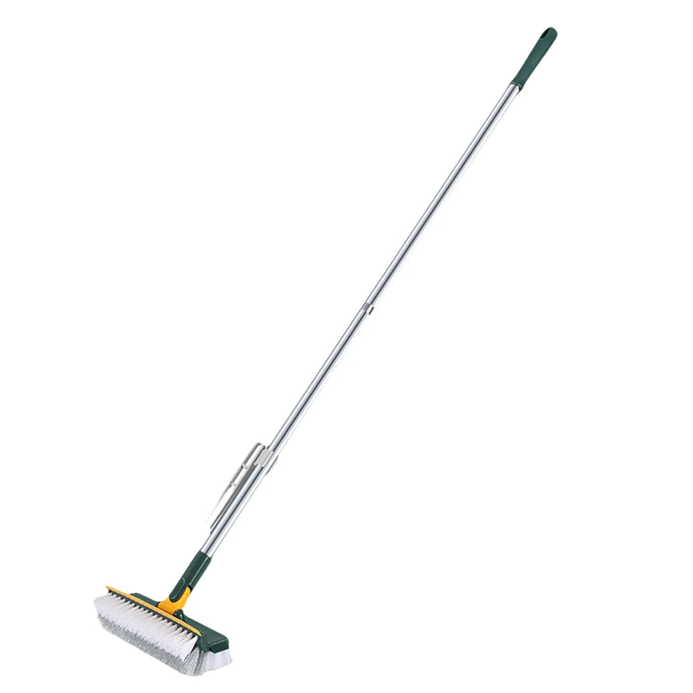 3-in-1 Long Handle Floor Scrub Brush with Squeegee dark-green by HitMyNeed