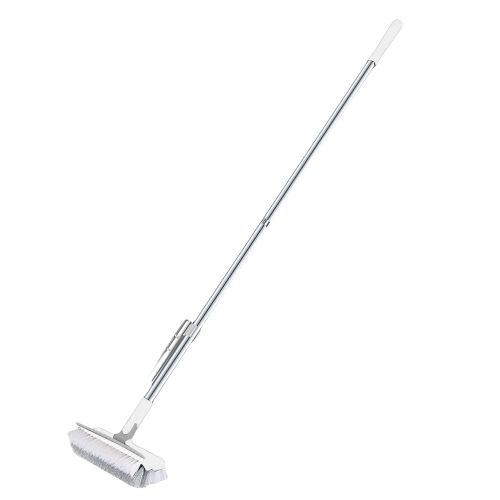 3-in-1 Long Handle Floor Scrub Brush with Squeegee white by HitMyNeed