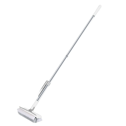 3-in-1 Long Handle Floor Scrub Brush with Squeegee white by HitMyNeed