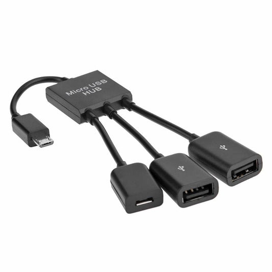 3-in-1 OTG Micro USB Hub with Dual USB Ports by HitMyNeed