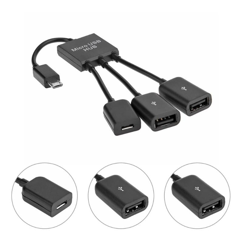 3-in-1 OTG Micro USB Hub with Dual USB Ports by HitMyNeed