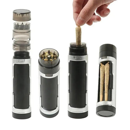 3-in-1 Portable Cigarette Case with Manual Grinder by HitMyNeed