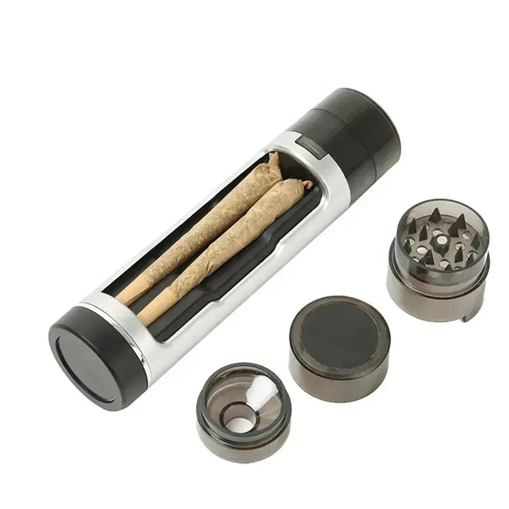 3-in-1 Portable Cigarette Case with Manual Grinder by HitMyNeed