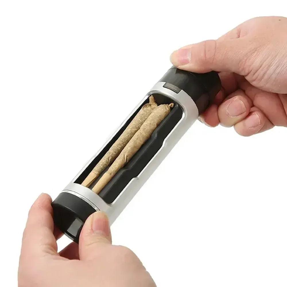 3-in-1 Portable Cigarette Case with Manual Grinder by HitMyNeed