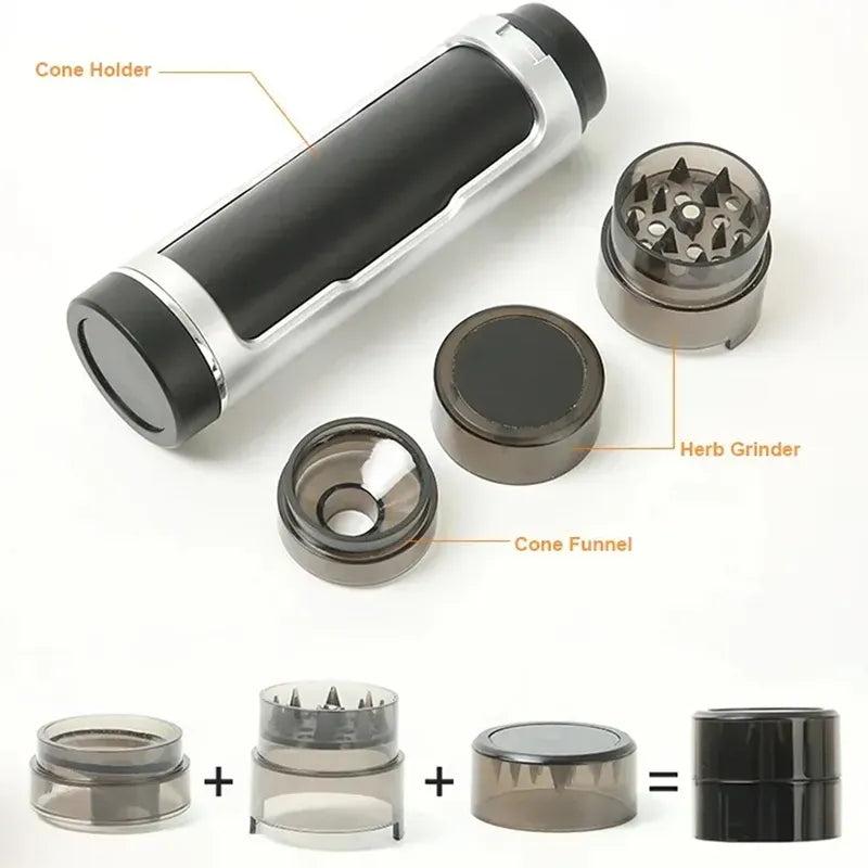 3-in-1 Portable Cigarette Case with Manual Grinder by HitMyNeed
