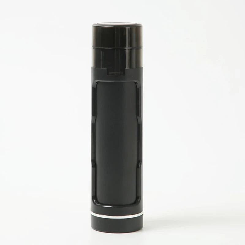 3-in-1 Portable Cigarette Case with Manual Grinder black by HitMyNeed