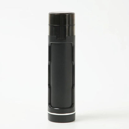 3-in-1 Portable Cigarette Case with Manual Grinder black by HitMyNeed