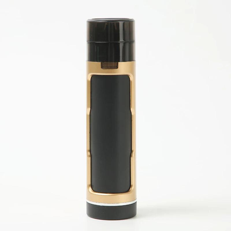 3-in-1 Portable Cigarette Case with Manual Grinder golden by HitMyNeed