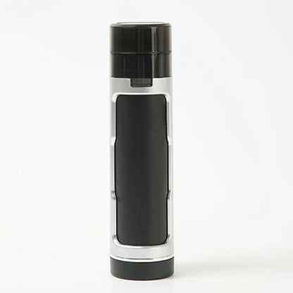 3-in-1 Portable Cigarette Case with Manual Grinder silver by HitMyNeed