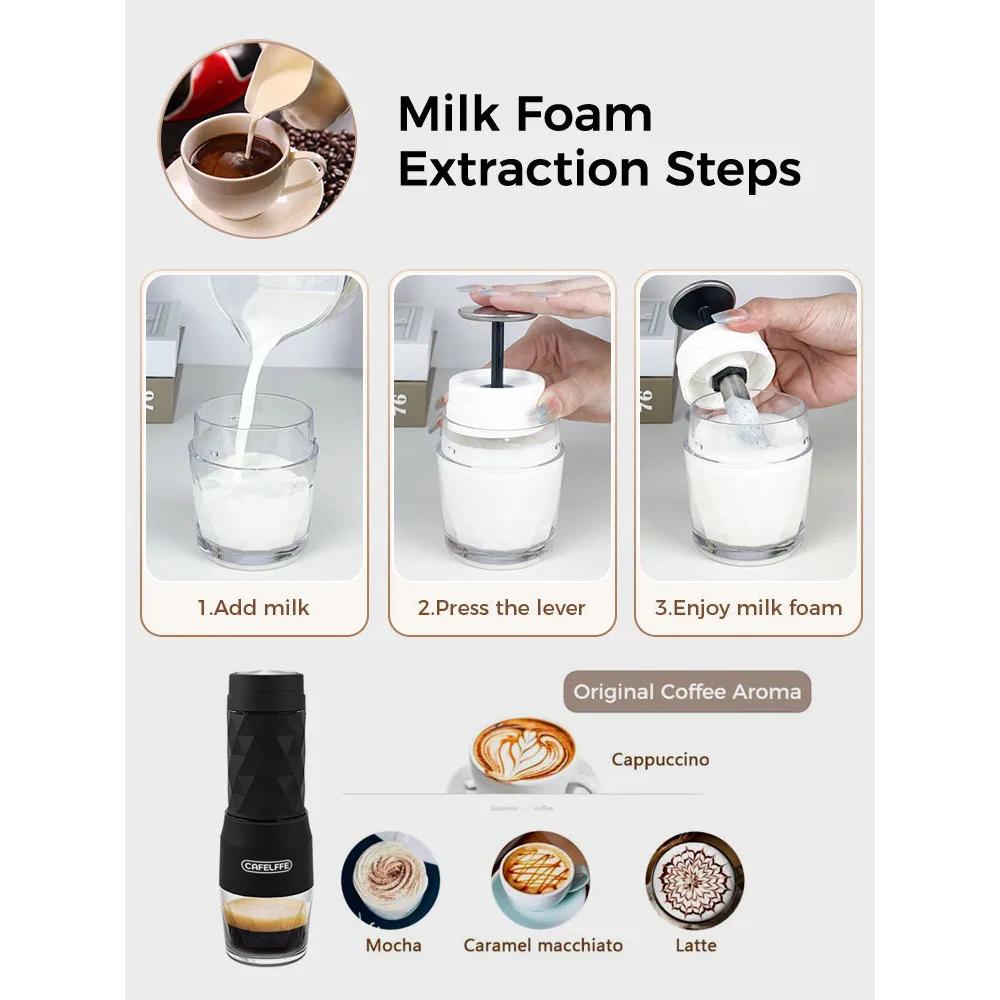 3-in-1 Portable Manual Espresso Maker for Travel by HitMyNeed