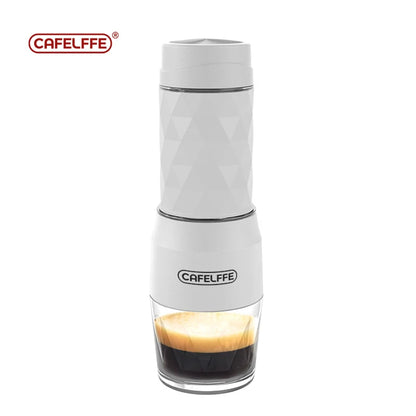 3-in-1 Portable Manual Espresso Maker for Travel white by HitMyNeed