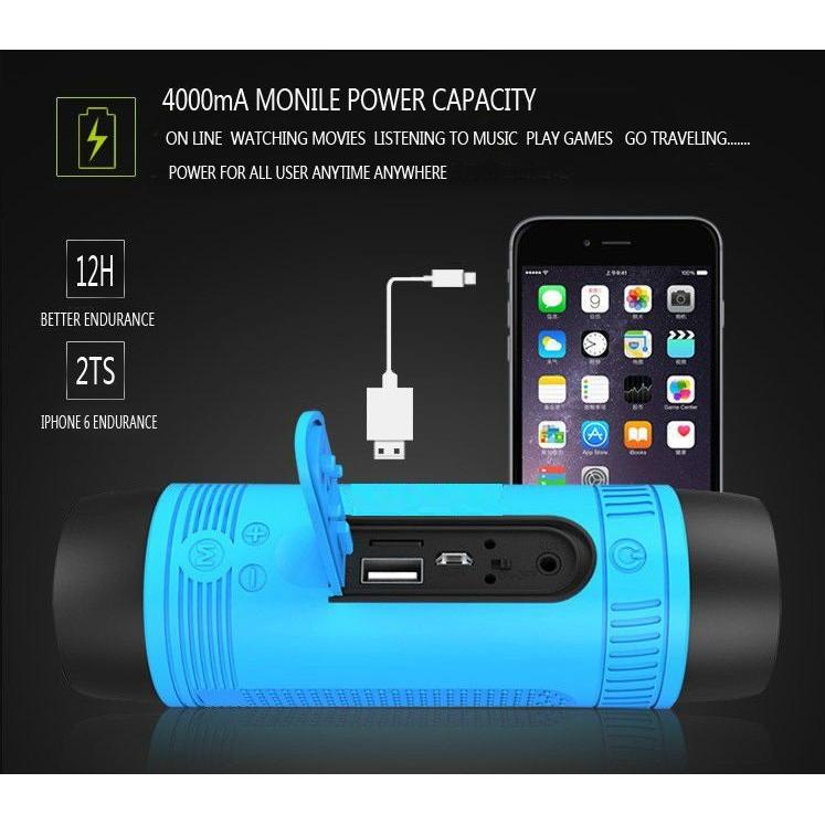3-in-1 Rechargeable Bike Light, Speaker & Power Bank by HitMyNeed