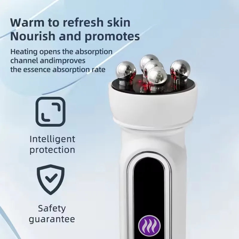 3-in-1 RF Heating EMS 360° Facial Roller Massager by HitMyNeed