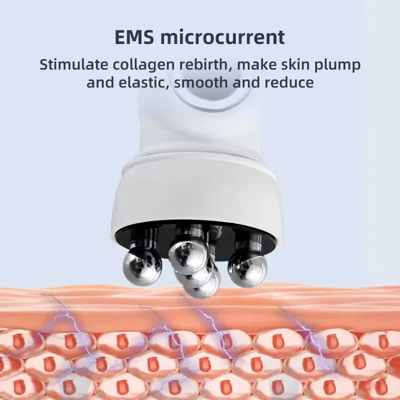 3-in-1 RF Heating EMS 360° Facial Roller Massager by HitMyNeed