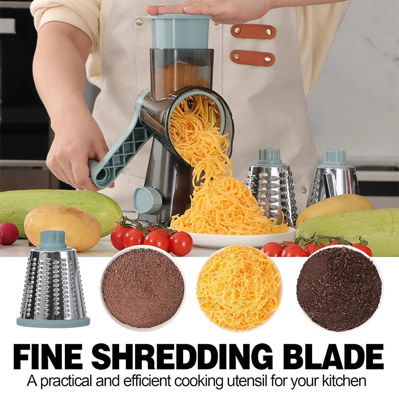 3 in 1 Rotary Cheese Grater & Vegetable Slicer by HitMyNeed
