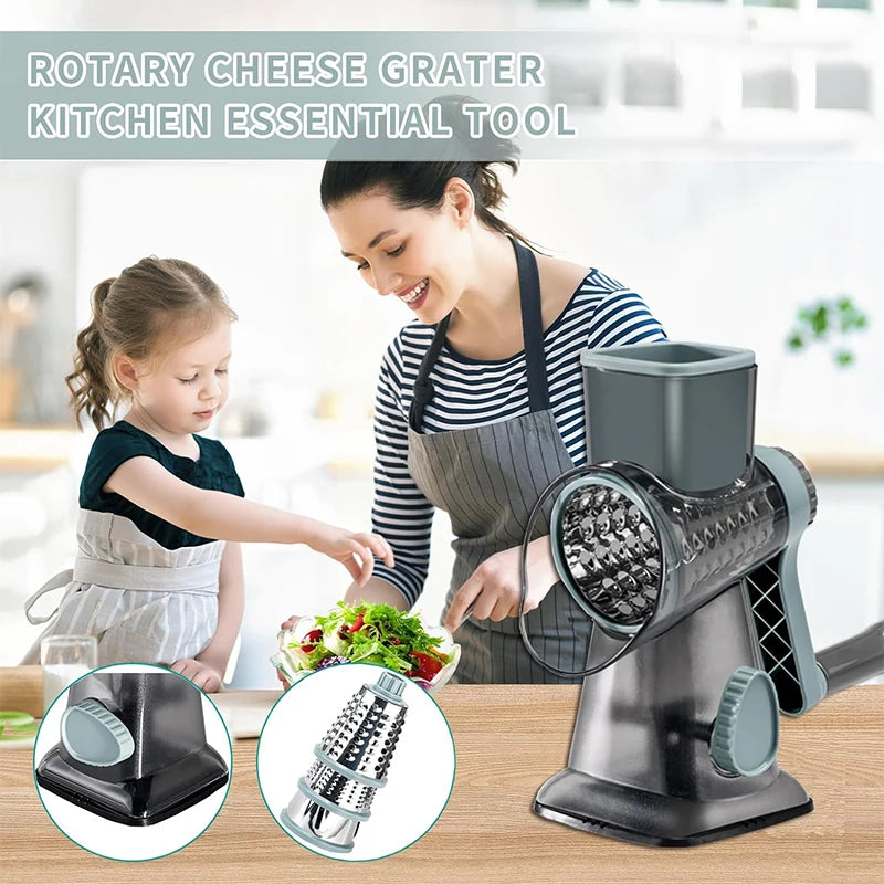 3 in 1 Rotary Cheese Grater & Vegetable Slicer by HitMyNeed