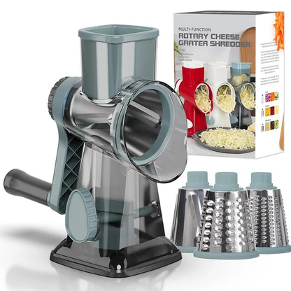 3 in 1 Rotary Cheese Grater & Vegetable Slicer blue by HitMyNeed