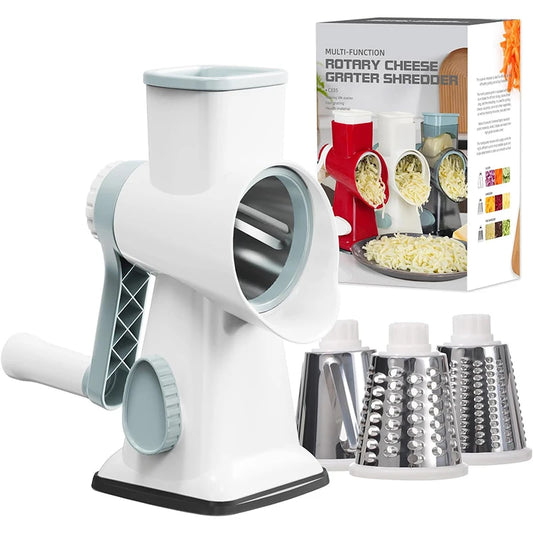 3 in 1 Rotary Cheese Grater & Vegetable Slicer white by HitMyNeed