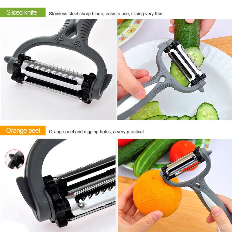 3-in-1 Rotating Vegetable Peeler and Slicer Tool by HitMyNeed